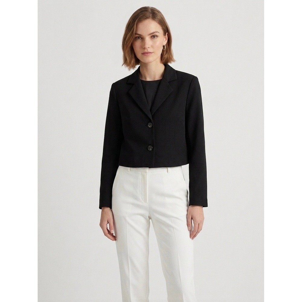Love Bonito Women Black Long Sleeve Cropped Blazer Jacket Size US 0 XXS
